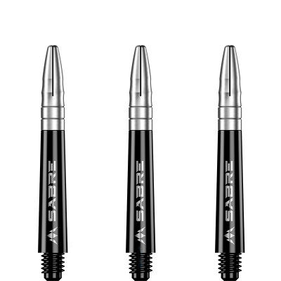 Mission Dart Sabre Shafts Black mit Aluminium-Top 3er Set Silber IM Intermediate