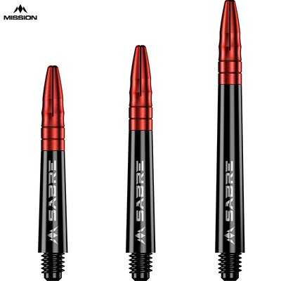 Mission Dart Sabre Shafts Black mit Aluminium-Top 5er Set verschiedene Farben und Längen