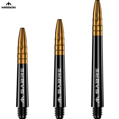 Mission Dart Sabre Shafts Black mit Aluminium-Top 5er Set verschiedene Farben und Längen