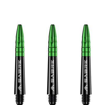 Mission Dart Sabre Shafts Black mit Aluminium-Top 5er Set Grün M Mittel