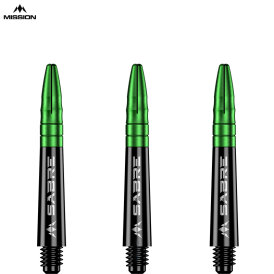 Mission Dart Sabre Shafts Black mit Aluminium-Top 5er Set Grün M Mittel