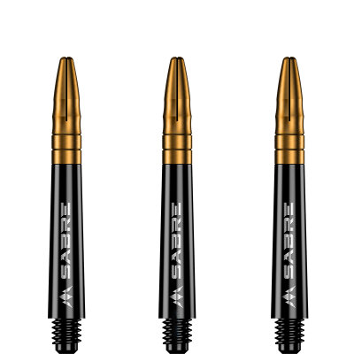 Mission Dart Sabre Shafts Black mit Aluminium-Top 5er Set Gold IM Intermediate