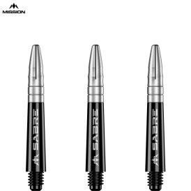 Mission Dart Sabre Shafts Black mit Aluminium-Top 5er Set Silber S Kurz