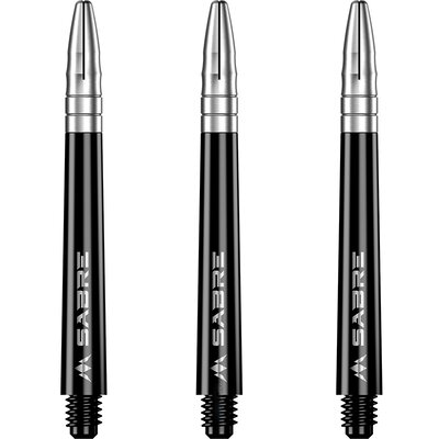Mission Dart Sabre Shafts Black mit Aluminium-Top 5er Set  Silber M Mittel