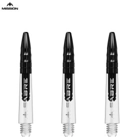 Mission Dart Sabre Shafts Clear mit Aluminium-Top 3er Set Schwarz S Kurz