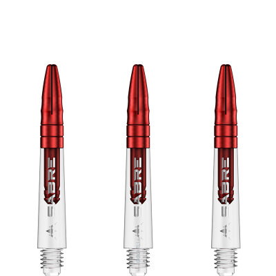 Mission Dart Sabre Shafts Clear mit Aluminium-Top 3er Set Rot S Kurz