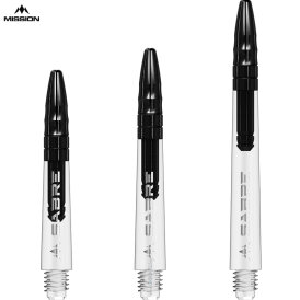Mission Dart Sabre Shafts Clear mit Aluminium-Top 5er Set verschiedene Farben und Längen