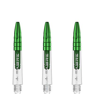 Mission Dart Sabre Shafts Clear mit Aluminium-Top 5er Set Grün S Kurz
