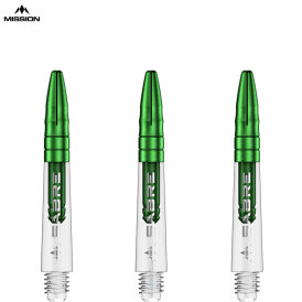 Mission Dart Sabre Shafts Clear mit Aluminium-Top 5er Set Grün S Kurz