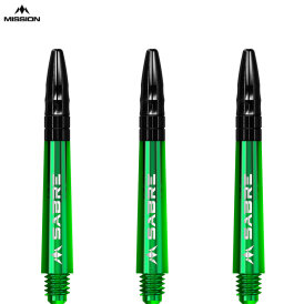 Mission Dart Sabre Shafts Colour mit Aluminium-Top 3er Set Grün IM Intermediate