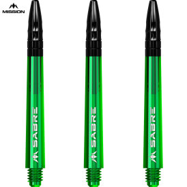 Mission Dart Sabre Shafts Colour mit Aluminium-Top 3er Set Grün M Mittel
