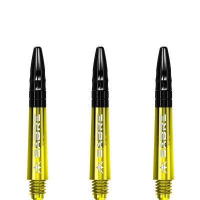 Mission Dart Sabre Shafts Colour mit Aluminium-Top 3er Set Gelb S Kurz