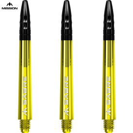 Mission Dart Sabre Shafts Colour mit Aluminium-Top 3er Set  Gelb M Mittel