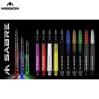 Mission Dart Sabre Shafts Colour mit Aluminium-Top 5er Set verschiedene Farben und Längen