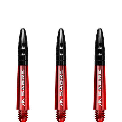 Mission Dart Sabre Shafts Colour mit Aluminium-Top 5er Set Rot S Kurz