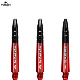 Mission Dart Sabre Shafts Colour mit Aluminium-Top 5er Set Rot S Kurz