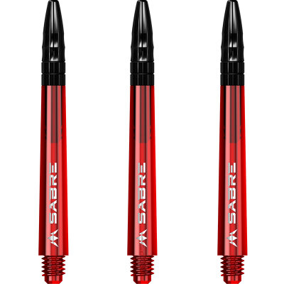 Mission Dart Sabre Shafts Colour mit Aluminium-Top 5er Set Rot M Mittel