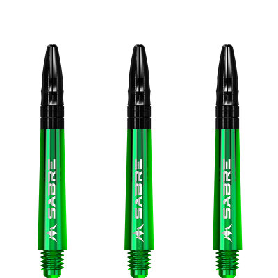 Mission Dart Sabre Shafts Colour mit Aluminium-Top 5er Set Grün IM Intermediate