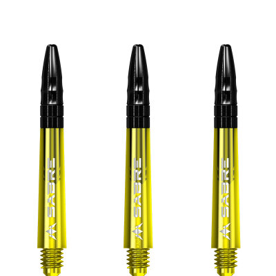 Mission Dart Sabre Shafts Colour mit Aluminium-Top 5er Set Gelb IM Intermediate