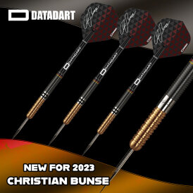 Datadart Steel Darts Christian Bunse Black and Gold 90% Tungsten Steeltip Darts Steeldart