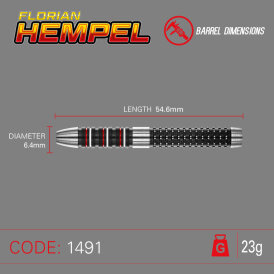 Winmau Steel Darts Florian Hempel 90% Tungsten Steeltip Dart Steeldart 23 g