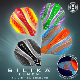Harrows Dart Silika Lumen Dart Flight speziell laminiert in Schwarz Design 2023 HF2127