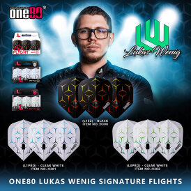 one80 Dart L-Style Dart Flights Lukas Wenig Luu Dartflights Design 2023 L1PRO Clear Grün