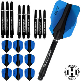 Harrows Dart Supergrip Shaft / Retina X Flight Combo Blau