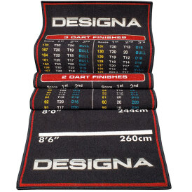 Designa Checkouts Carpet Mat Non Slip Back Dartteppich-Dartmatte rutschfeste Unterseite - Rot 60 cm
