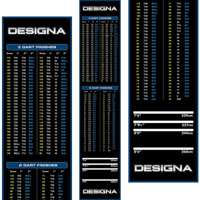 Designa Checkouts Carpet Mat Non Slip Back Dartteppich-Dartmatte rutschfeste Unterseite - Blau 60 cm