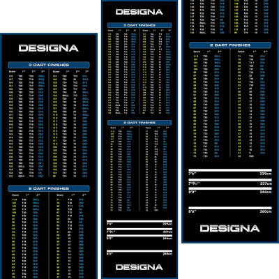 Designa Checkouts Carpet Mat Non Slip Back Dartteppich-Dartmatte rutschfeste Unterseite - Blau 80 cm