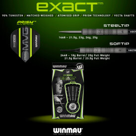 "Leicht bespielt" - Winmau Steel Darts MvG Michael van Gerwen Exact 90% Tungsten Steeltip Dart Steeldart 23 g