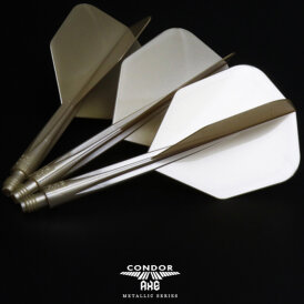 Condor Dart Flights Shafts AXE Metallic 2 in1 Schaft-Flights-System Champagne Gold Standard Nr.2 M Mittel