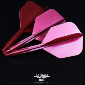 Condor Dart Flights Shafts AXE Metallic 2 in1 Schaft-Flights-System Rot Standard Nr.2 L Lang