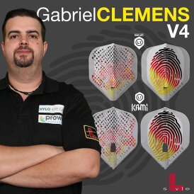 L-Style Gabriel Clemens V4 Signature Champagne Flight L1 Kami Standard Dartflights L1 PRO Kami Type A