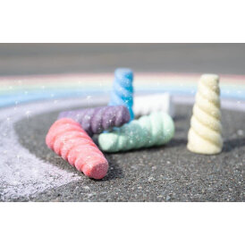 Eberhard Faber Straßenmalkreiden Glitzer Einhorn Kartonetui mit 6 Kreiden