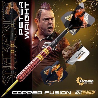 Red Dragon Steel Darts Peter Wright Copper Fusion 90% Tungsten Steeltip Dart Steeldart 21 g