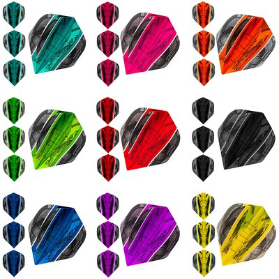 Pentathlon Dart Flight Silver Edge Transparent Dartflights verschiedene Farben