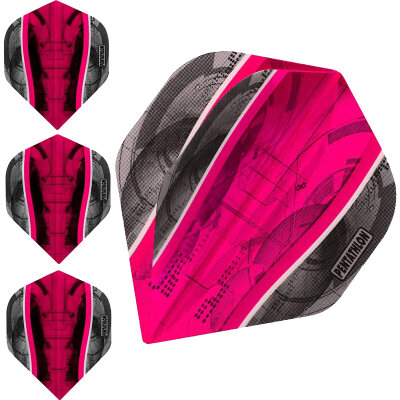 Pentathlon Dart Flight Silver Edge Transparent Dartflights F1271 Pink 3 Sets