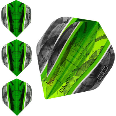 Pentathlon Dart Flight Silver Edge Transparent Dartflights F1360 Grün 10 Sets