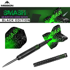 Mission Darts Steel Darts Martin Lukeman Smash Black 90% Tungsten Steeltip Darts Steeldart 25 g