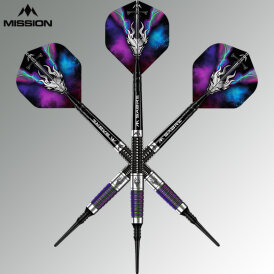 Mission Darts Soft Darts Occult 90% Tungsten Black & Coral Softtip Darts Softdart 18 g