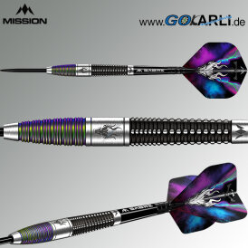Mission Darts Steel Darts Occult 90% Tungsten Black & Coral Steeltip Darts Steeldart 23 g