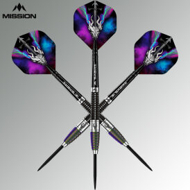 Mission Darts Steel Darts Occult 90% Tungsten Black & Coral Steeltip Darts Steeldart 25 g