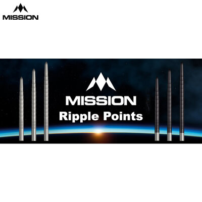 Mission Dart Steel Tip Ripple Dart Points Dart Wechsel- Spitzen Schwarz 40 mm