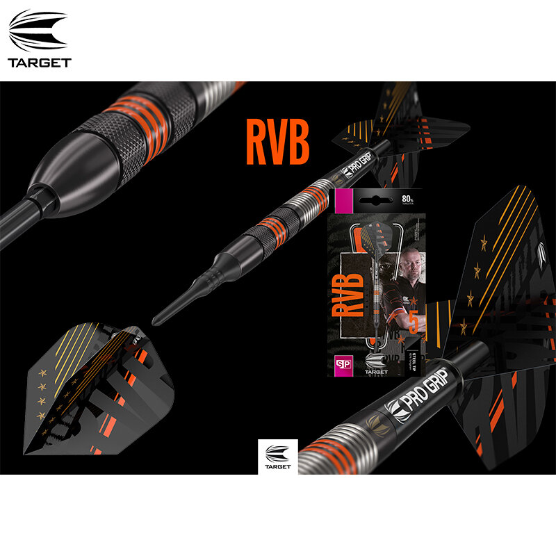 Set Freccette Target Darts Raymond Van Barneveld – Barattoli In Ottone Nero Con Asta Pro Grip E Custodia
