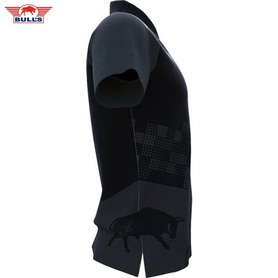 BULL´S NL Darts Plain Black - Schwarz Dart Polo Dart Shirt Trikot Design 2023