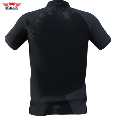BULLS NL Darts Plain Black - Schwarz Dart Polo Dart Shirt Trikot Design 2023 Gre S
