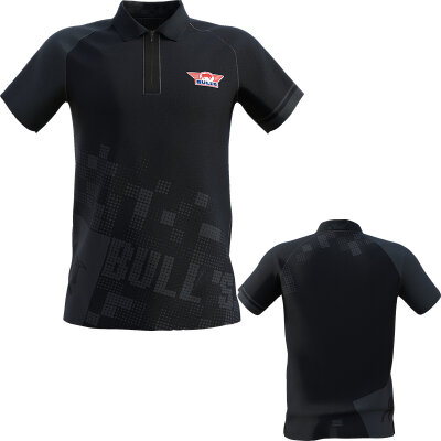 BULL´S NL Darts Plain Black - Schwarz Dart Polo Dart Shirt Trikot Design 2023 Größe M