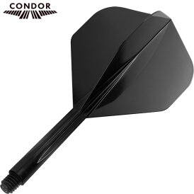 Condor Dart Flights Shafts Plain 2 in1 Schaft-Flights-System Schwarz Standard Nr.2 M Mittel